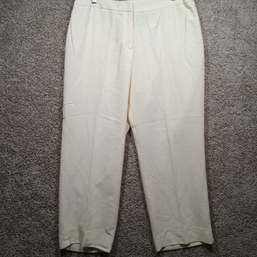 Ralph Lauren Women's Ivory Dress Slacks. Sz 14(34x25.5) Small Waffle Pattern.